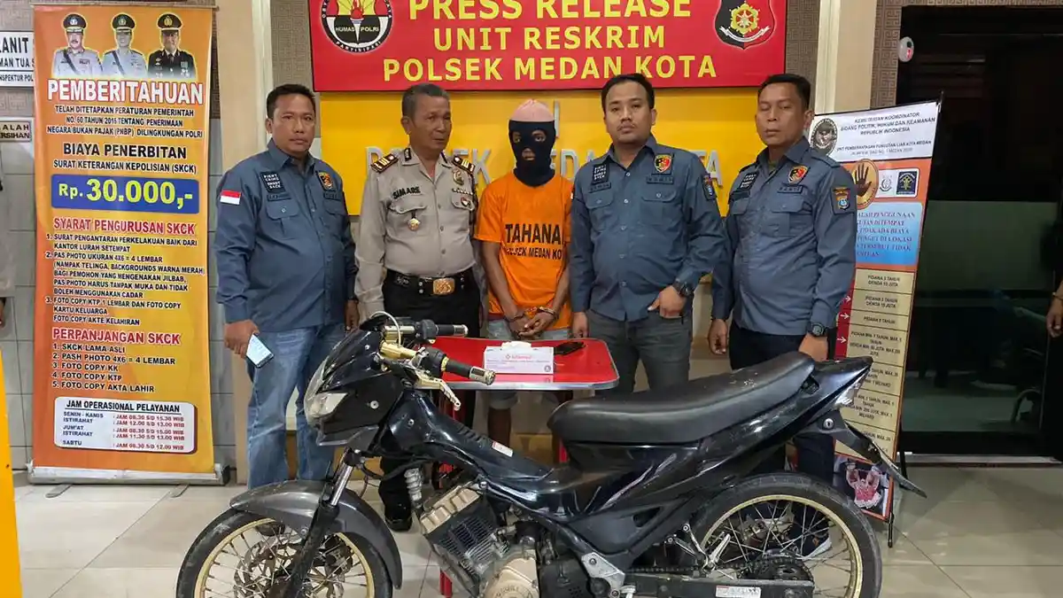 Aksinya Terekam CCTV, Polsi Tangkap Pelaku Curanmor di Katamso dn Telah Lama Buron