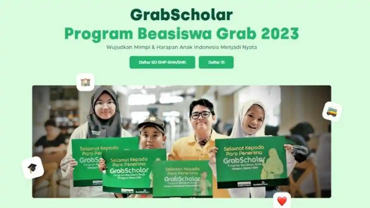 Grab Buka Pendaftaran Beasiswa GrabScholar 2023 untuk SD, SMP, SMA/SMK, & S1, Berikut Cara Daftarnya