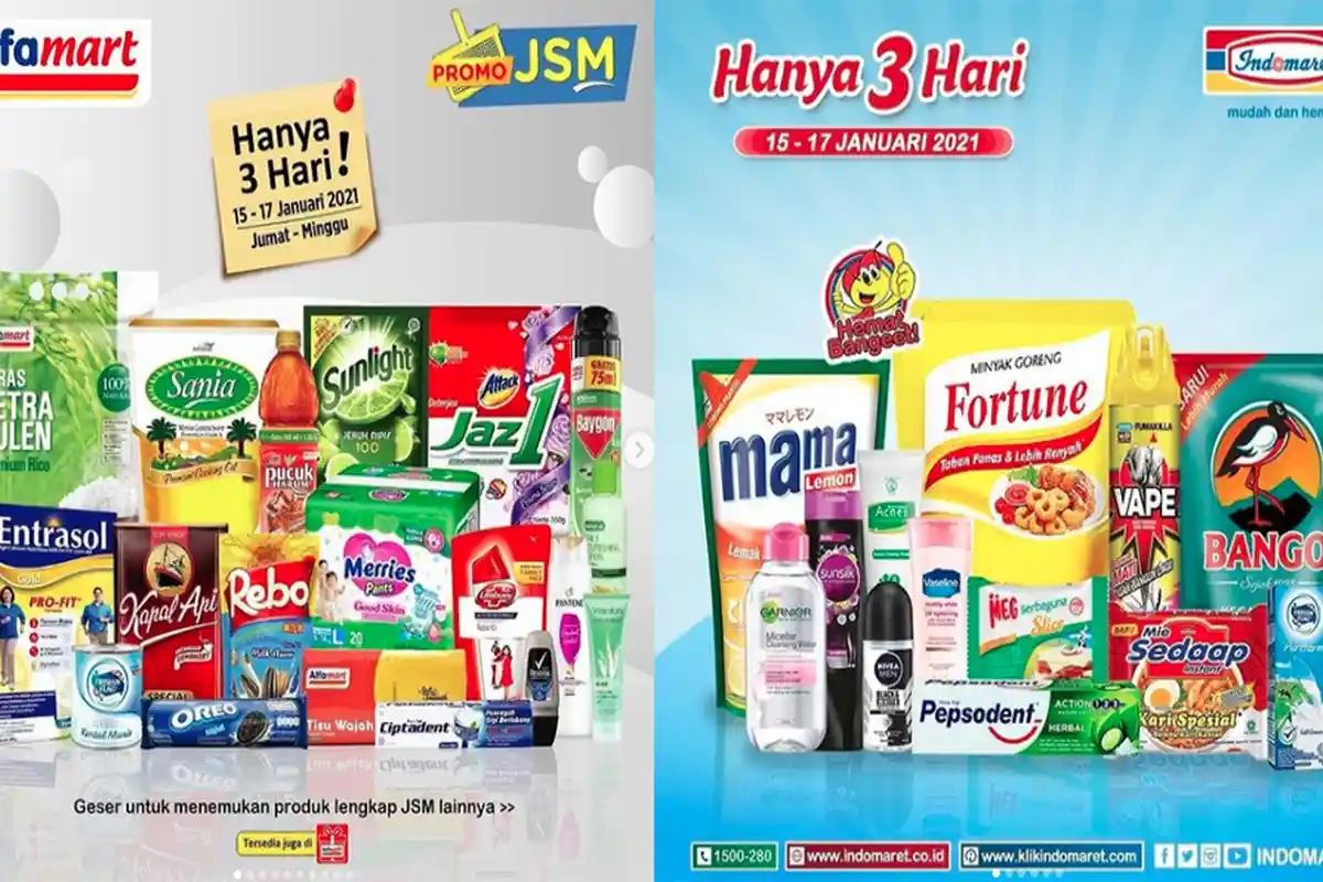 PROMO JSM ALFAMART 15-17 Januari 2021 & JSM INDOMARET 15 16 17 Januari 2021, Diskon Hanya 3 Hari