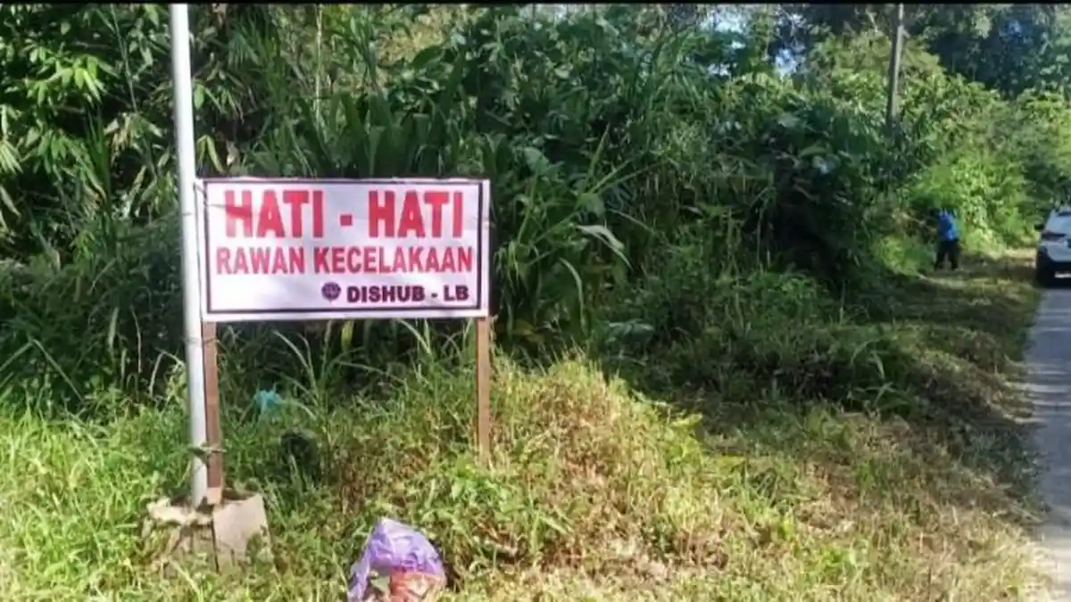 Jelang Nataru, Dishub Lampung Barat Pasang Banner Imbauan di Titik Rawan Longsor dan Kecelakaan