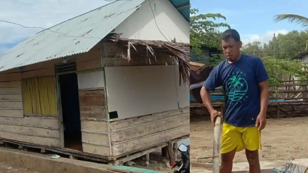 Arif Kaiko, Nelayan Ikan di Gorontalo Utara 12 Tahun Tinggal di Rumah Papan, Dapur Memprihatinkan