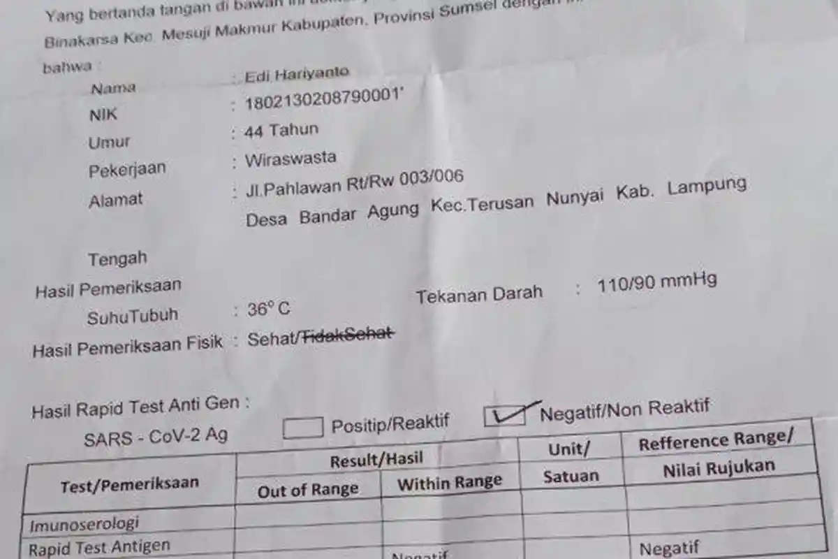 Belasan Orang Tertangkap Pakai Berkas Hasil Rapid Test Antigen Palsu di Pelabuhan Muntok