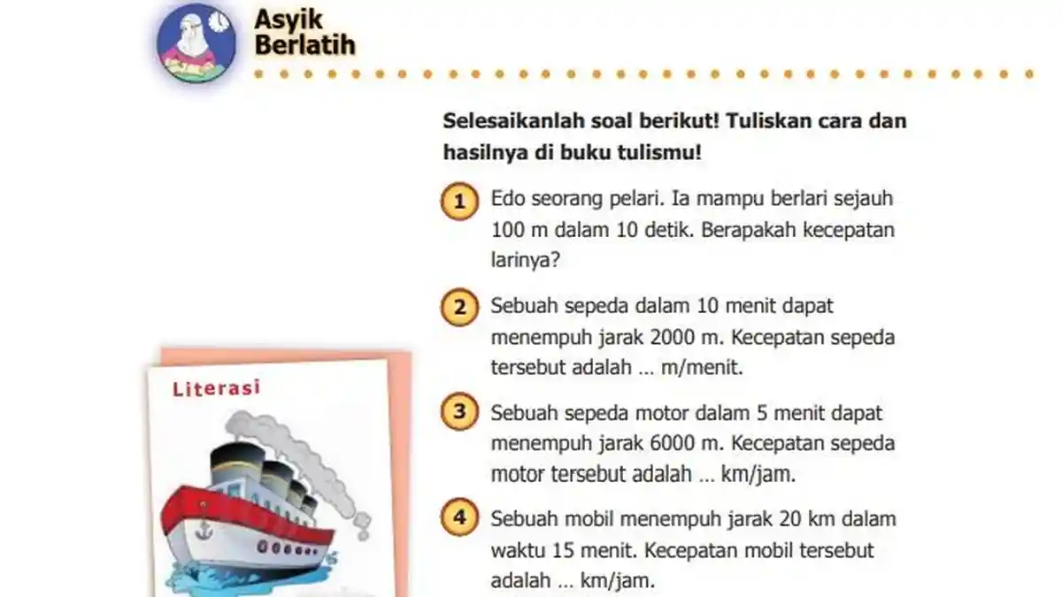 Kunci Jawaban Matematika Kelas 5 Halaman 59, Cara Menghitung Kecepatan dengan Benar