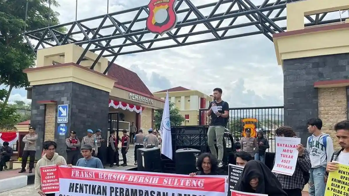 Demo di Polda Sulteng, FBB Sulteng Minta Polisi Usut Perampasan Lahan di Morowali