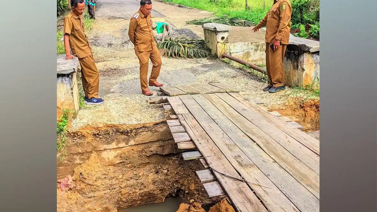 Jalan Desa Jebol, Camat Sentajo Raya Kuansing Usul Jembatan Ganda