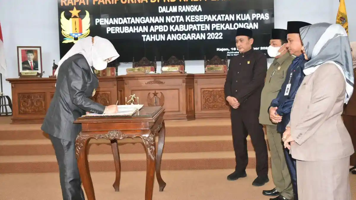 KUA PPAS Perubahan APBD Kabupaten Pekalongan Tahun 2022 Disepakati