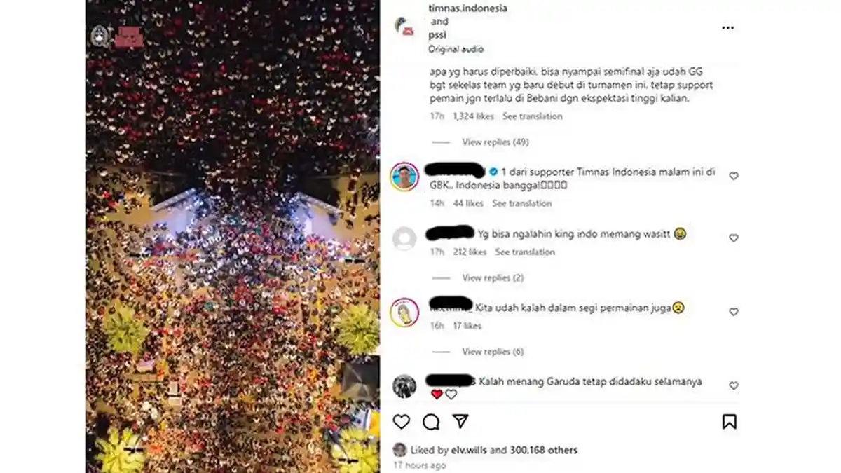 Terpantau! Netizen Indonesia Tinggal 12 Ribu Pesan dan 300 Ribu Like di IG PSSI, Isinya bikin Bangga
