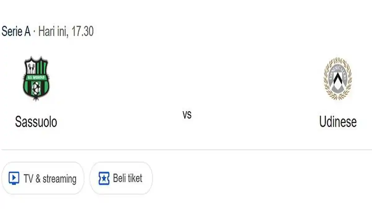 Prediksi Skor dan Susunan Pemain Sassuolo VS Udinese, Duel Sengit Lauriente dan Davis