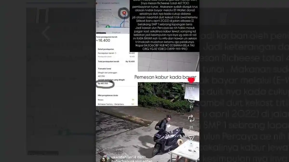 Viral Pemuda di Banjarbaru Tipu Driver Ojol, Bawa Kabur Makanan Senilai ...