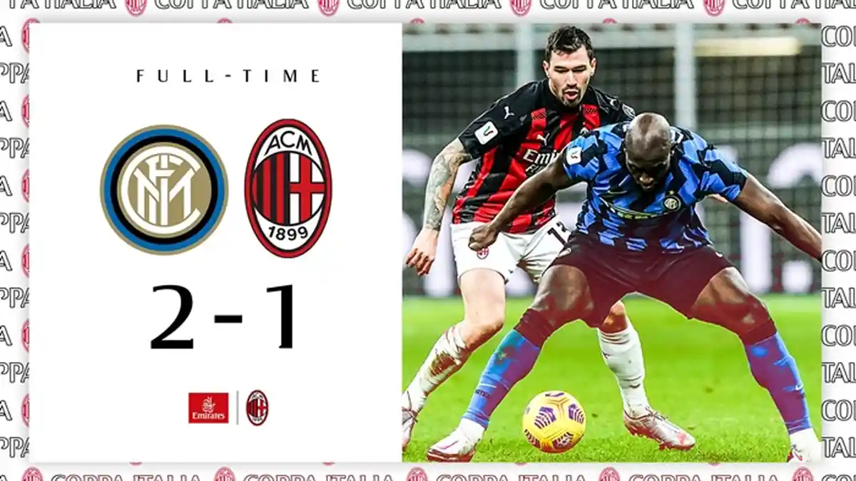 HASIL Coppa Italia Inter Milan vs AC Milan, Lukaku dan Eriksen Cetak Gol, Ibrahimovic Kartu Merah