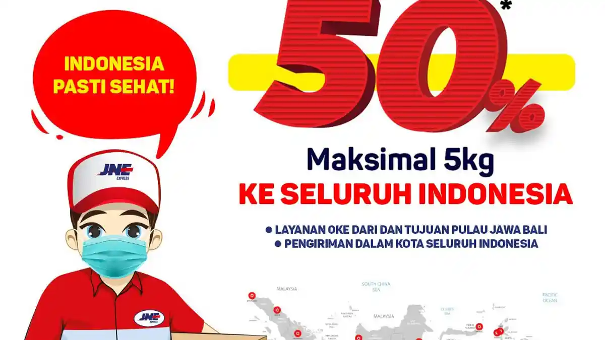 JNE Berikan Diskon Ongkir 50 Persen Khusus Pengiriman Masker