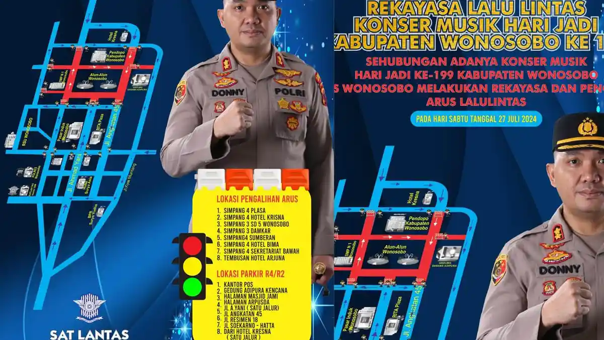 Berikut Rekayasa Lalu Lintas dan Lokasi Parkir Jelang Konser Musik HUT Ke-199 Wonosobo Nanti Malam