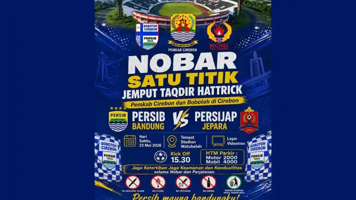 Daftar 7 Titik Nobar Persib Bandung vs Persijap di Kota Cirebon, Bobotoh Siap Merapat!