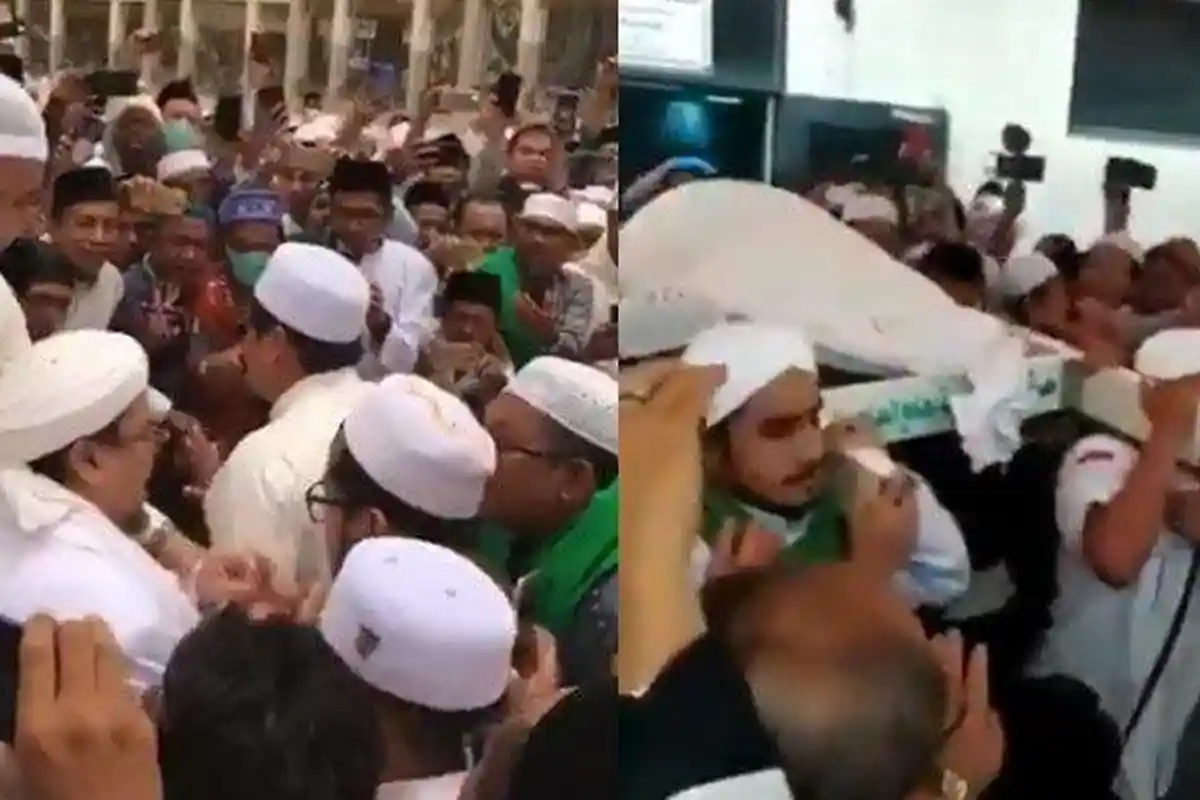 Habib Rizieq Shihab Hadiri Pemakaman Mbah Moen, Menantunya Ikut Angkat Jenazah KH Maimun Zubair