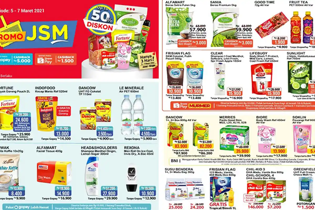 Promo JSM Alfamart 5-7 Maret 2021, Snack Cuma Rp1.900, Beli Susu Gratis Minyak Goreng 1L