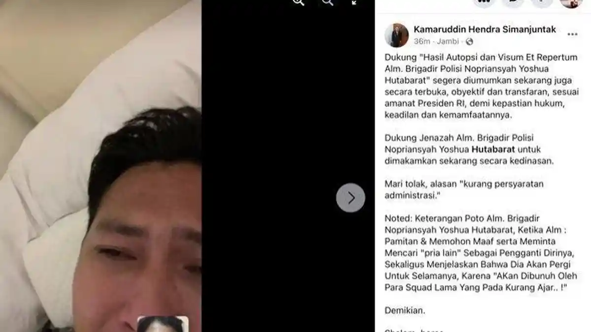 Brigadir J Minta Maaf, Pamit dan Suruh Kekasih Cari "Pria Lain" Sebagai Penggantinya, Tahu Akan Mati