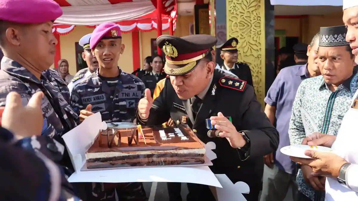 Yonmarhanlan I Beri Kejutan Manis di Hari Bhayangkara untuk Polres Pelabuhan Belawan