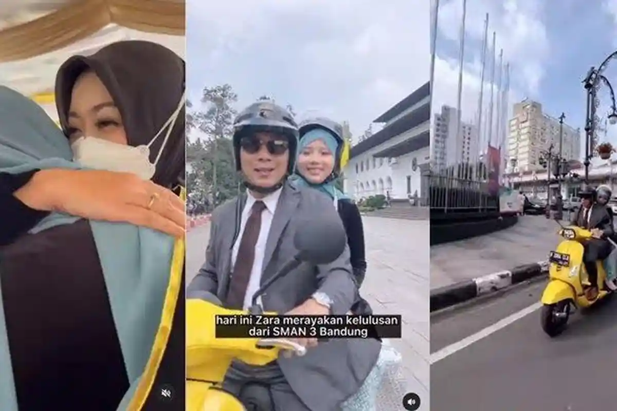 Unik & Romantis, Ridwan Kamil Ajak Zara Keliling Naik Vespa & Makan Es Krim untuk Rayakan Kelulusan