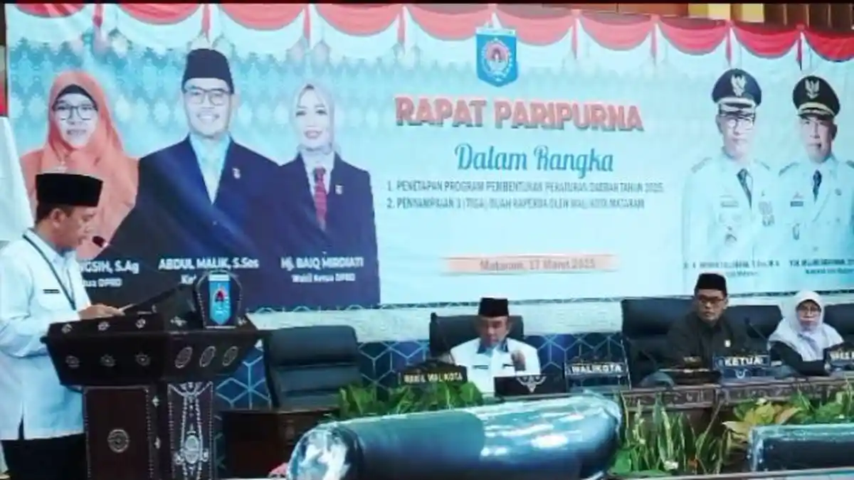 DPRD Kota Mataram Terima 3 Raperda Eksekutif, Perubahan Tata Ruang hingga Nama RS H Moh Ruslan