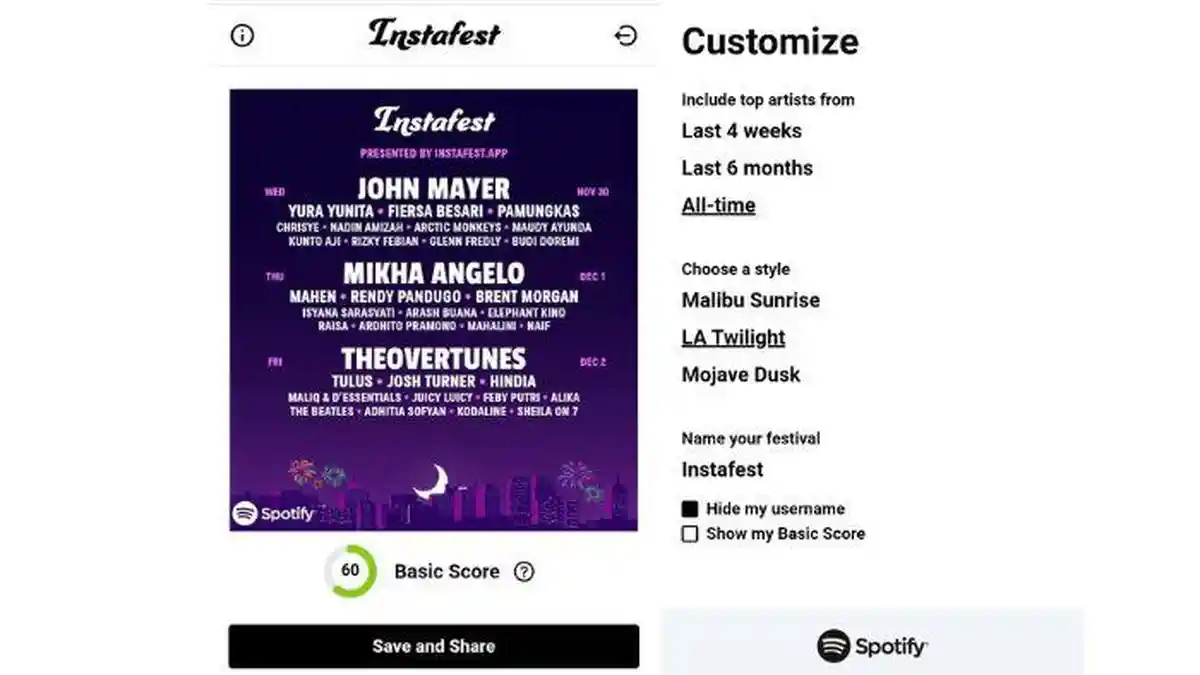 Link dan Cara Membuat Instafest Spotify yang Viral, Bagikan Posternya ...