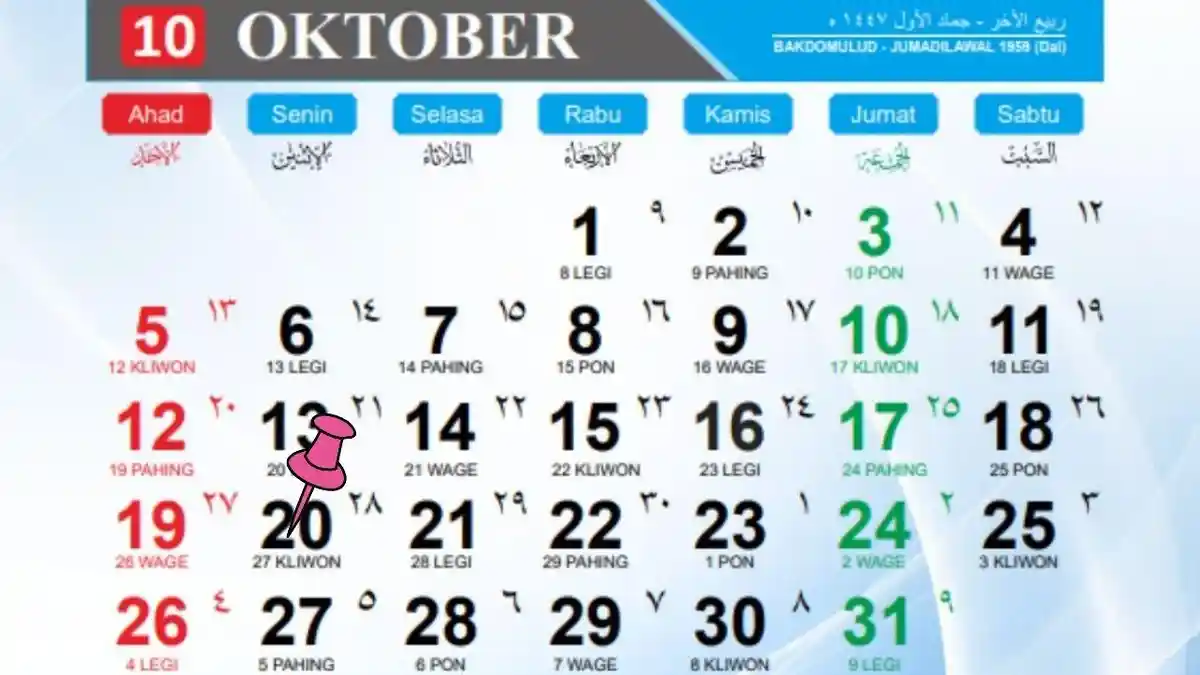 Kalender 2025: 20 Oktober Memperingati Hari Apa? Cek Daftar Tanggal Merah dan Hari Penting Nasional