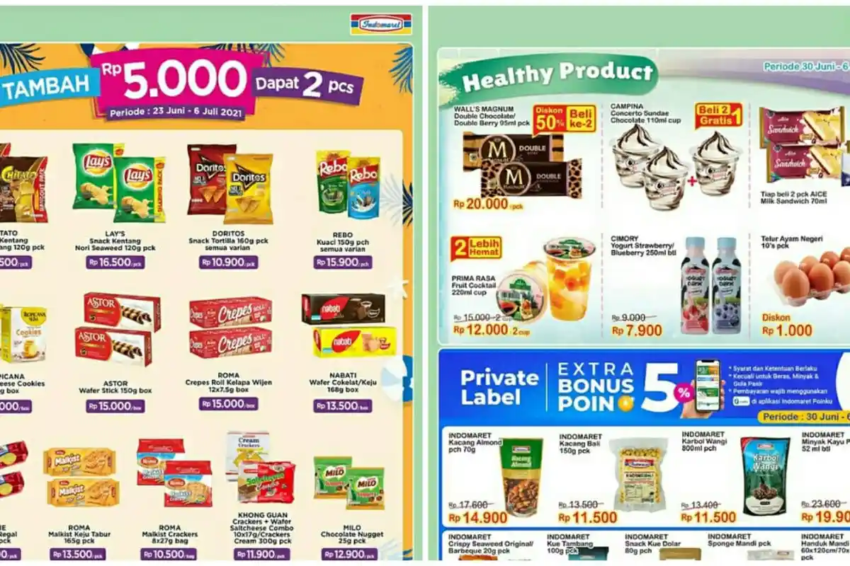 PROMO INDOMARET Minggu Ini Terbaru 30 Juni - 6 Juli 2021, Diskon Minyak Goreng Snack & Susu Murah