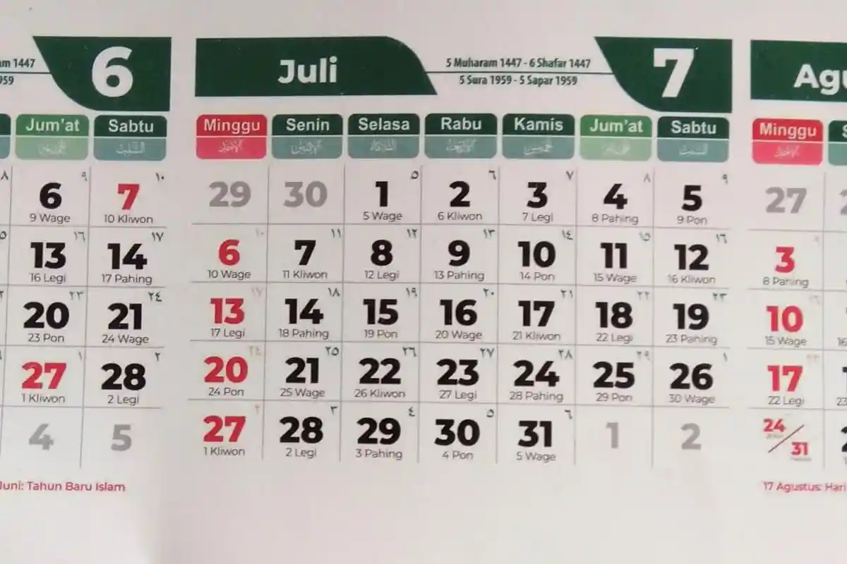 Kalender 2025 Lengkap 2 Juli 2025 Memperingati Hari Apa? Ada Hari Kelautan Nasional
