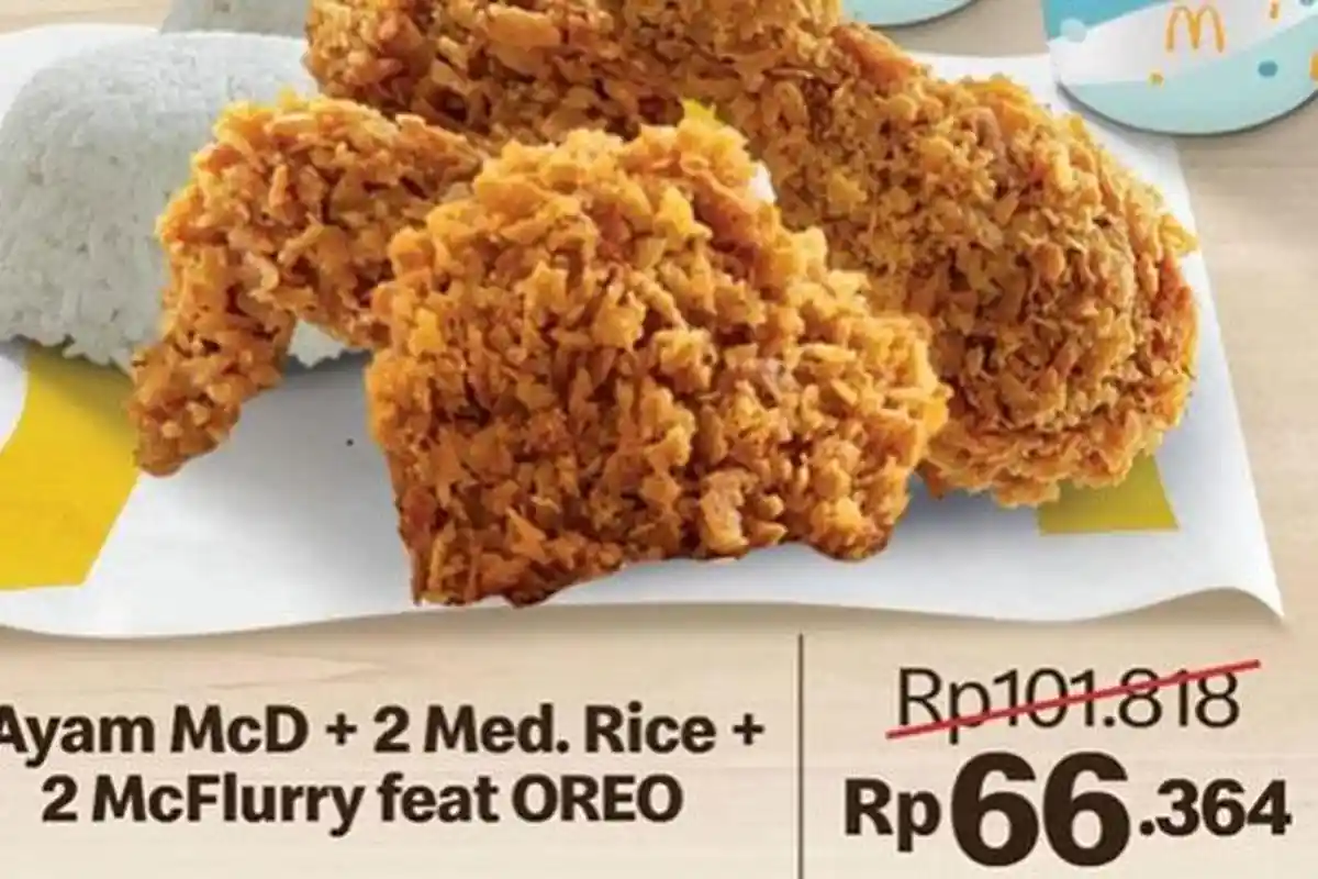 5 Promo McD Hari Ini 21 April 2023: 3 Ayam, 2 Nasi dan 2 McFlurry hanya Rp66 Ribuan