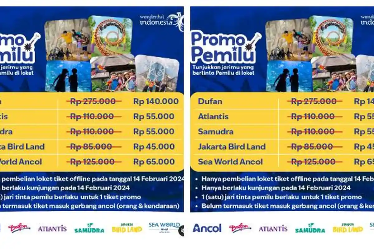 Promo Pemilu 2024: Diskon Tiket Masuk di  Ancol dan The Jungle