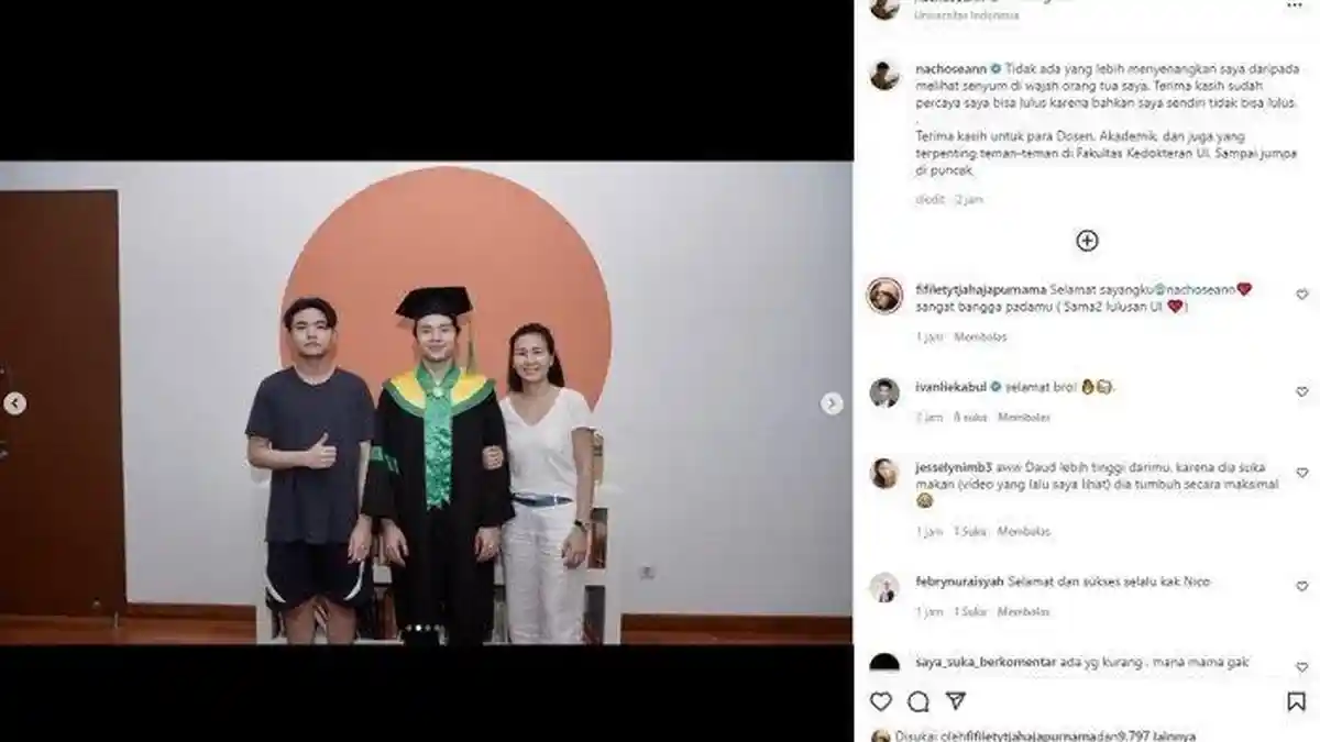 Nicholas Sean Pilih Hadiri Wisuda Online Bareng Ahok dan Wanita Ini, Kemana Veronica Tan?
