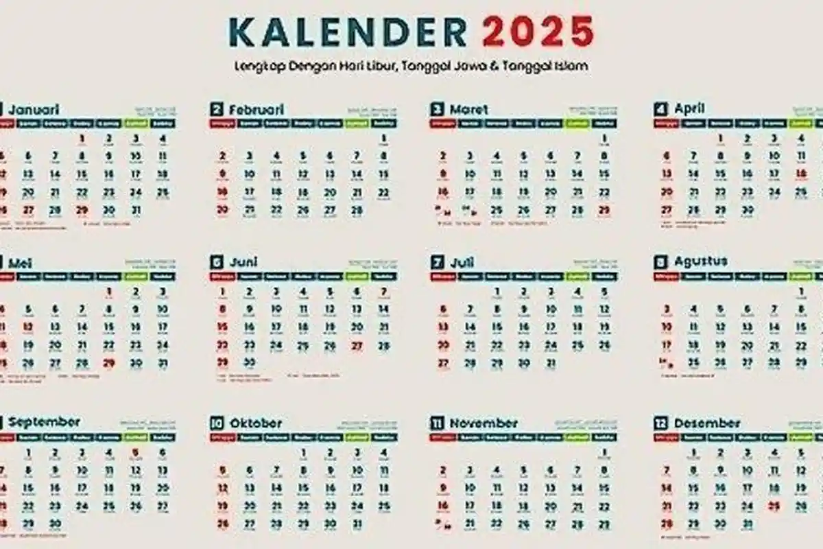 Kalender 2025 Tanggal Merah November s/d Desember