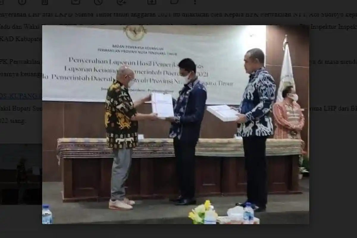 Kabupaten Sumba Timur Kembali Raih Opini WTP, Cetak Quatrick Sejak 2018