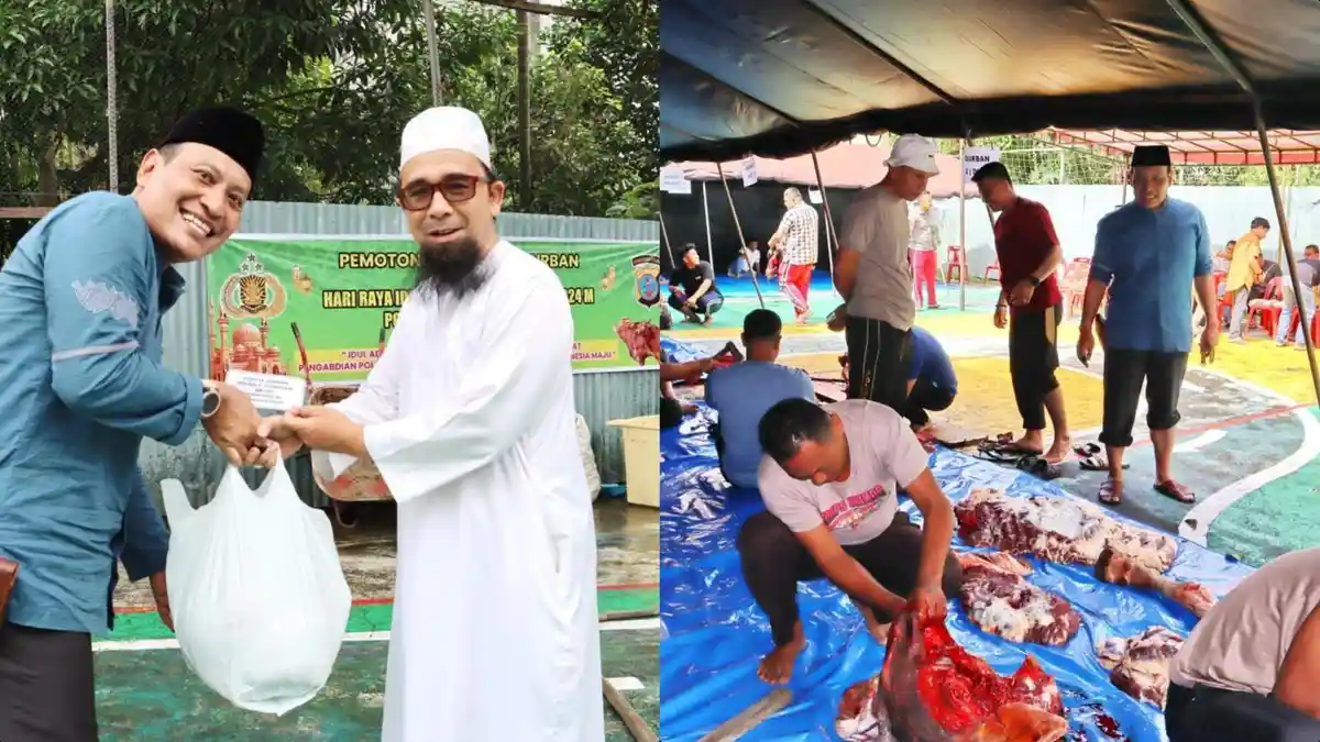 Hari Raya Idul Adha, Keluarga Besar Polres Padangsidimpuan Sembelih 9  Hewan Kurban