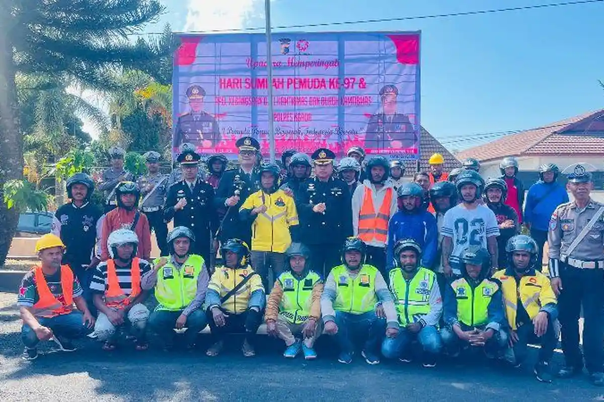 Kapolres Ngada Gandeng Ojol dan Buruh Wujudkan Kamtibmas di Hari Sumpah Permuda