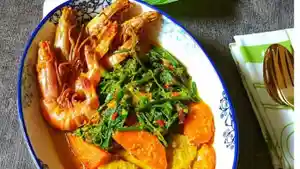 Resep Gulai Udang Pucuk Labu, Makanan Laut yang Bikin Ketagihan