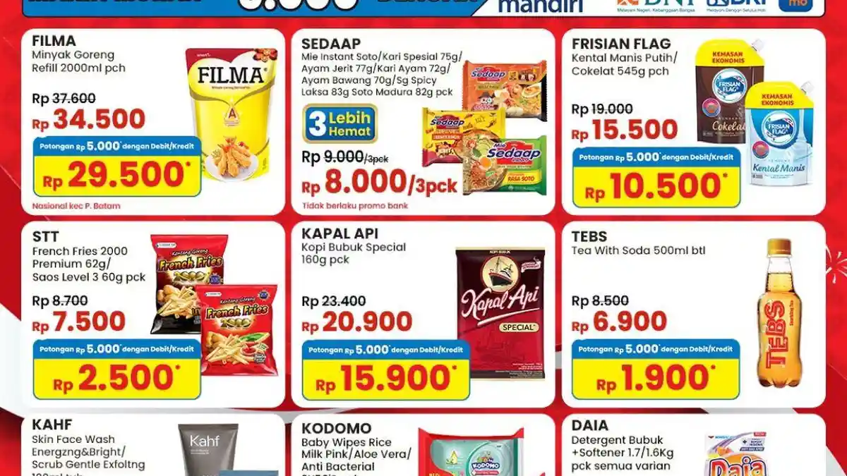 PROMO Murah di Indomaret 3 September, Harga Minyak Goreng Filma Pouch 2L Diskon Besar