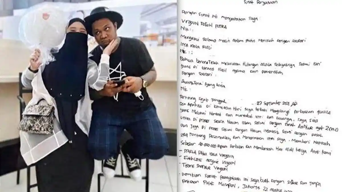 Ketahuan Tidur dengan Perempuan Lain, Virgoun Siap Dicambuk Jika Mengulangi, Bocor Surat Pernyataan
