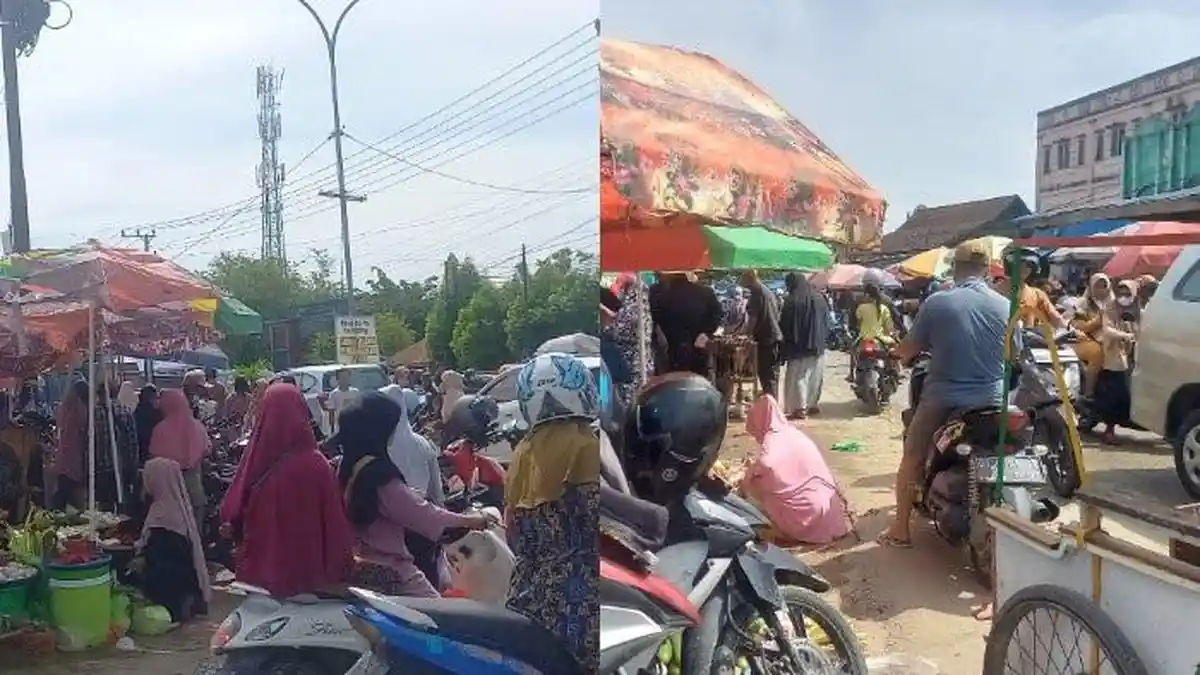 Sehari Jelang Bulan Ramadhan 2023 Pasar Anduonohu Kota Kendari Ramai, Arus Lalulintas Macet