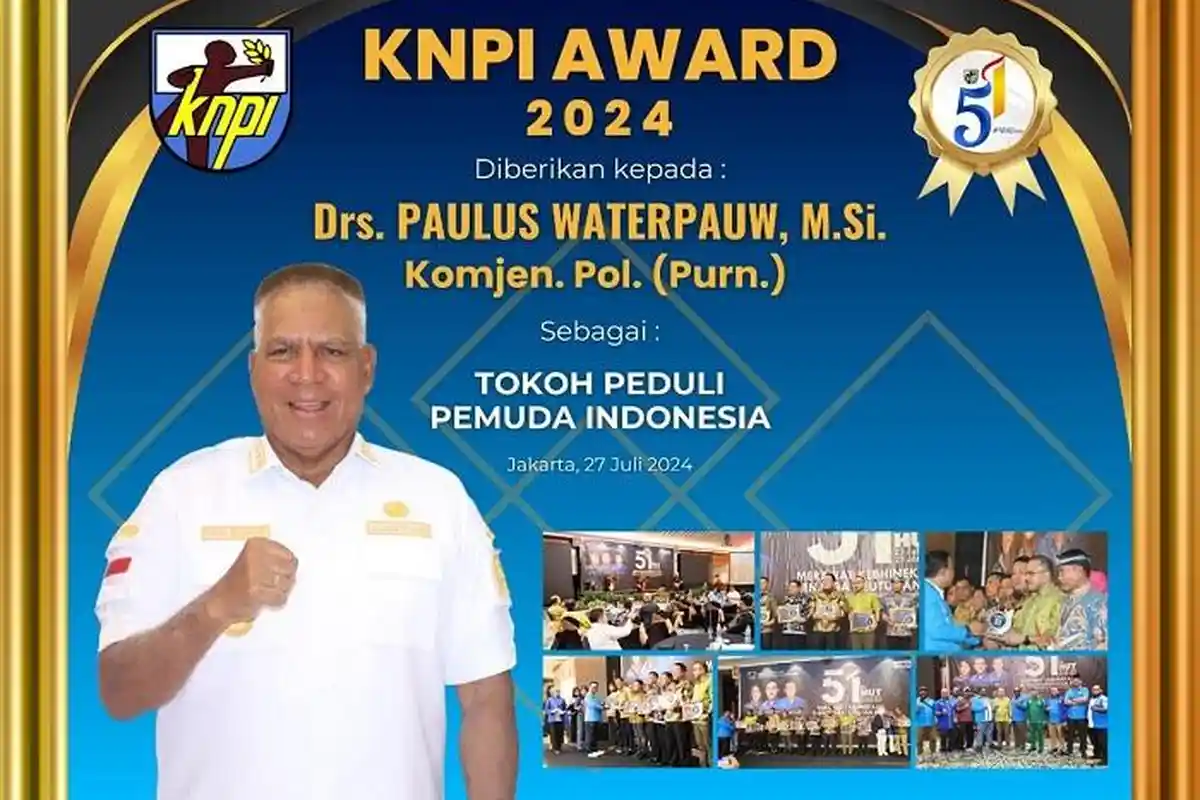 Terima KNPI Award 2024, Bukti Nyata Paulus Waterpauw Berkontribusi Majukan Pemuda