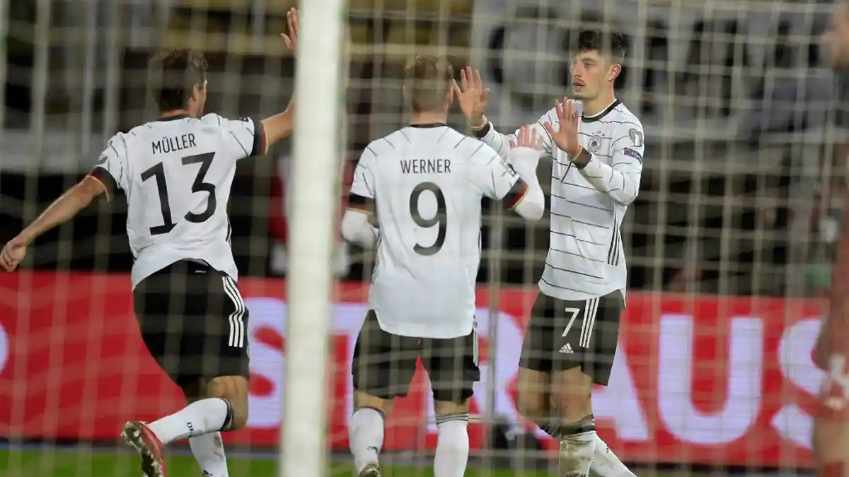 Makedonia Utara vs Jerman, Timo Werner 2 Gol, Kai Havertz 1 Gol, Jerman Menang 4-0
