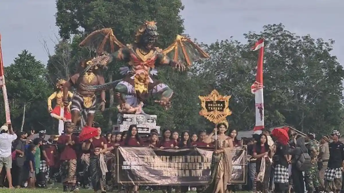Sambut Hari Raya Nyepi, Pawai Ogoh-ogoh Digelar di Kecamatan Belitang II OKU Timur