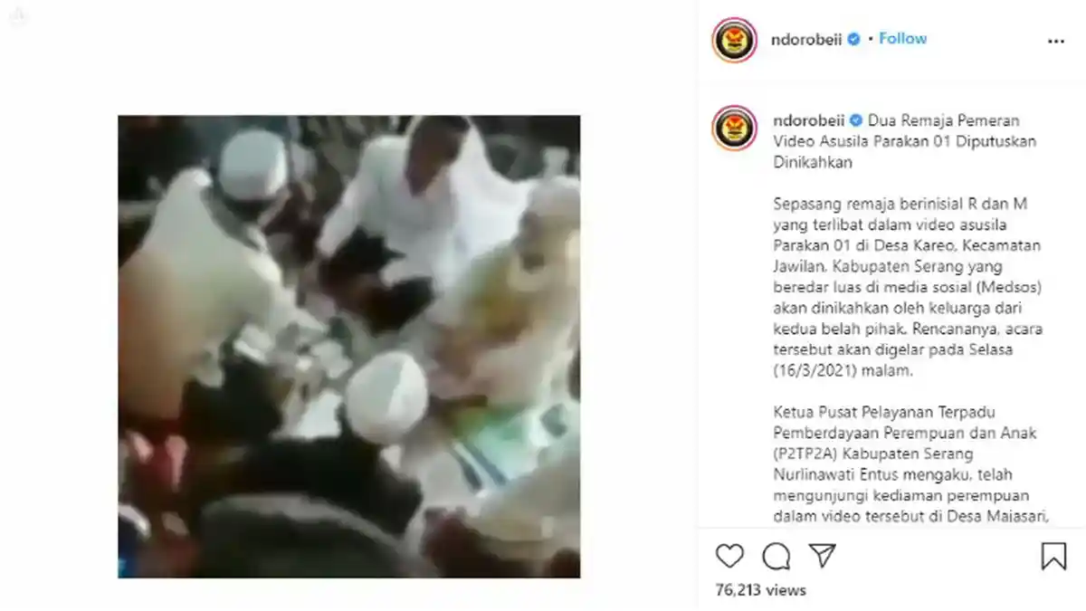 Kades Bantah Kabar Pelajar Pemeran Video Parakan 01 Dinikahkan: Itu Hoaks