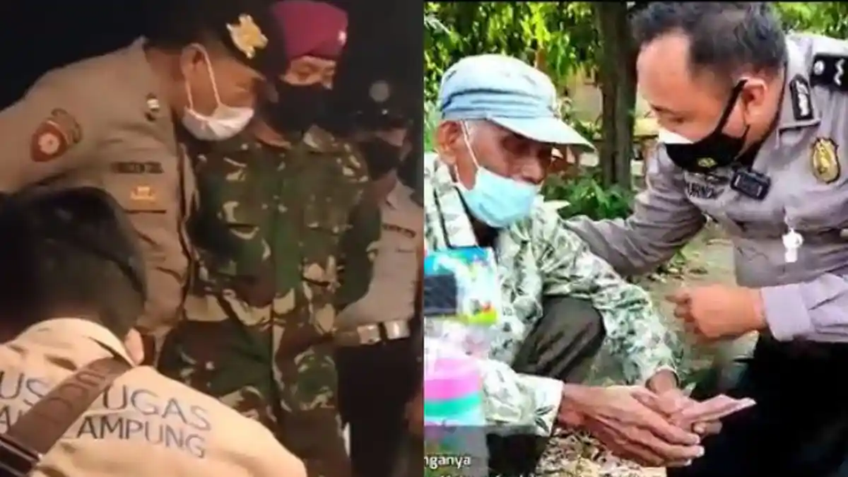 Beda Cara Aparat Tertibkan Pedagang selama PPKM Darurat: Ada Terlibat Cekcok, Ada yang Beri Santunan