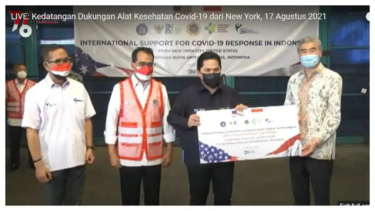 Tepat di Hari Kemerdekaan, Indonesia Terima Bantuan 150 Ventilator dari Masyarakat New York