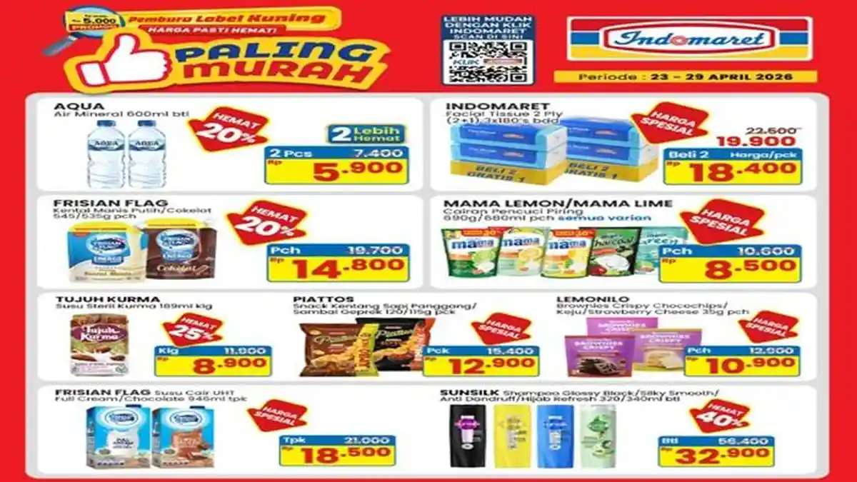 Promo Indomaret Paling Murah Senin 27 April 2026, Aqua Beli 2 Lebih Hemat Rp 5.900