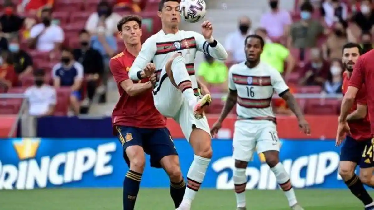 UJI COBA EURO 2020: Belum Beruntung, Cristiano Ronaldo Gagal Cetak Gol Usai Blunder Kiper Spanyol
