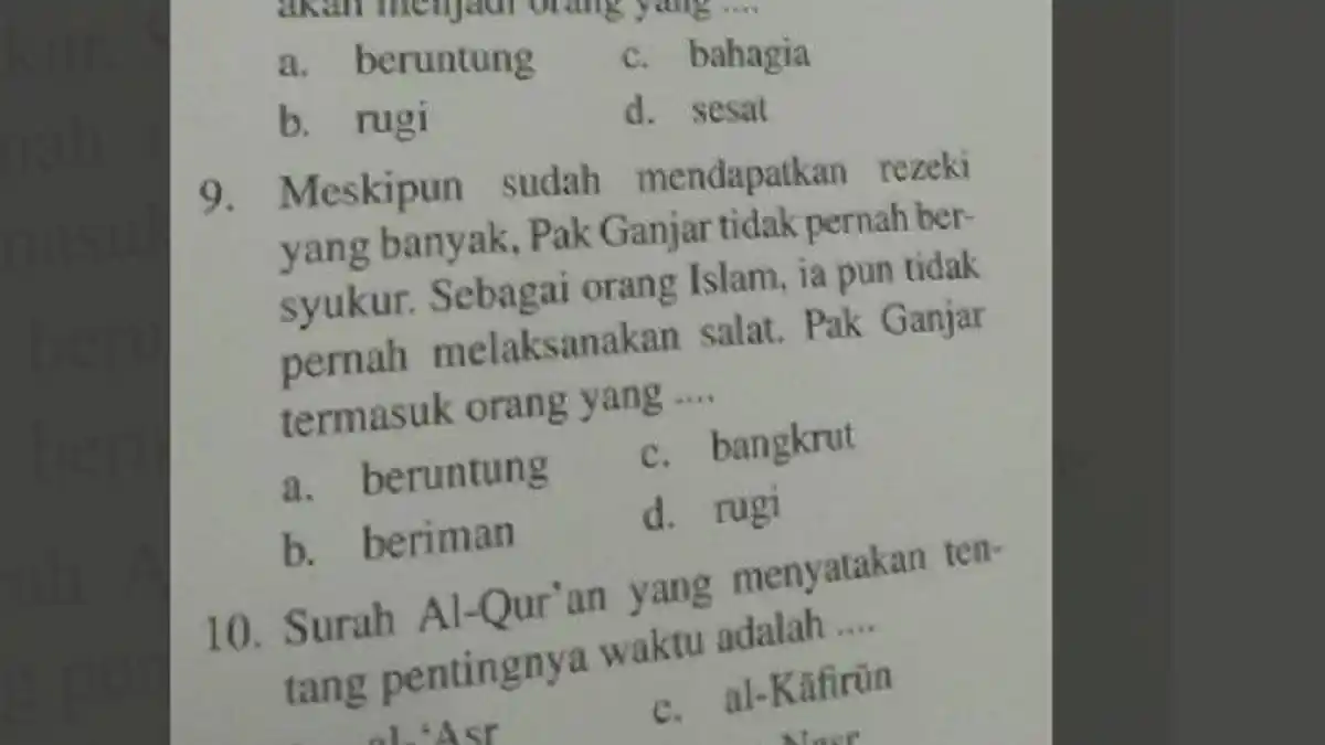 Pak Ganjar Ditulis Tidak Pernah Bersyukur dan Jarang Salat di Soal, Pendukung Ganjar Pranowo Berang