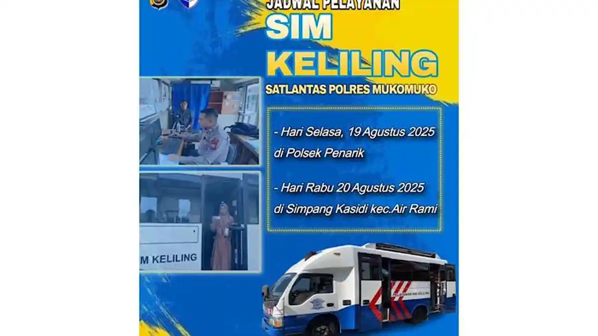 Jadwal, Lokasi dan Syarat SIM Keliling Satlantas Polres Mukomuko Bengkulu, 19-20 Agustus 2025
