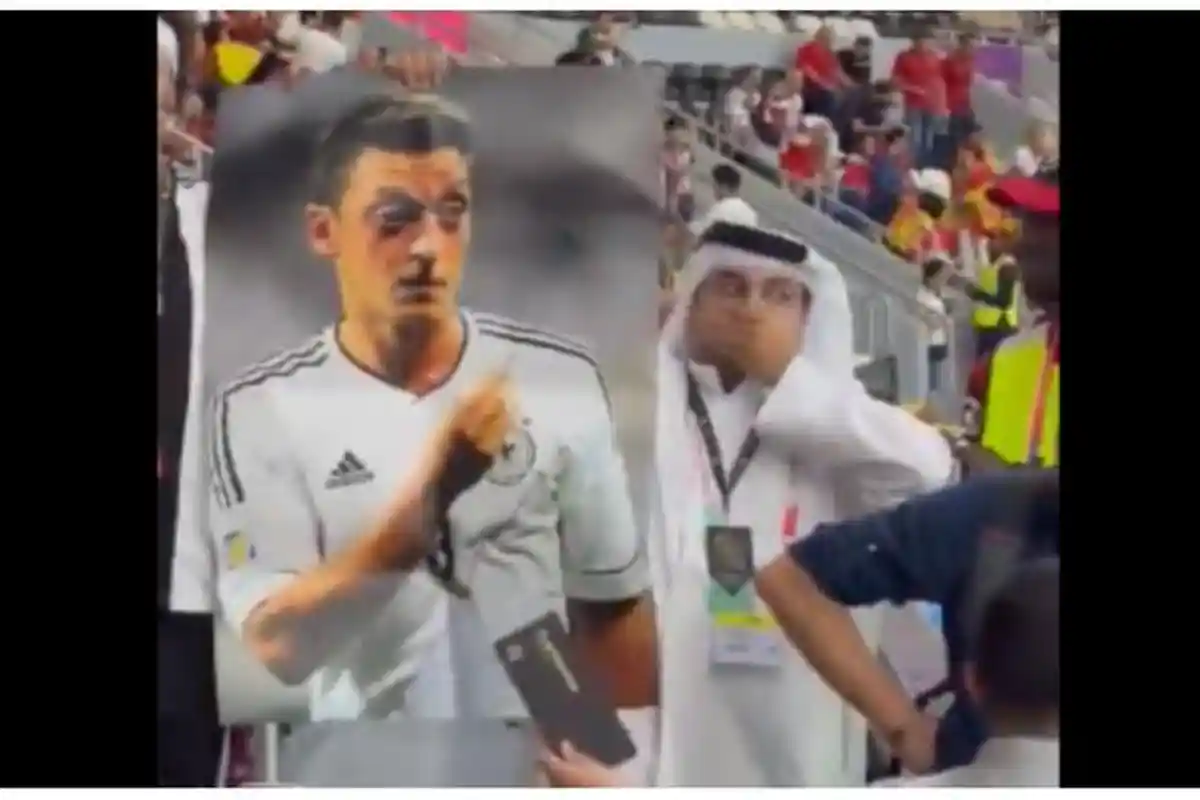 Selama Laga Kontra Spanyol, Supporter di Qatar Protes Jerman 'Munafik', Pampang Foto Mesut Ozil