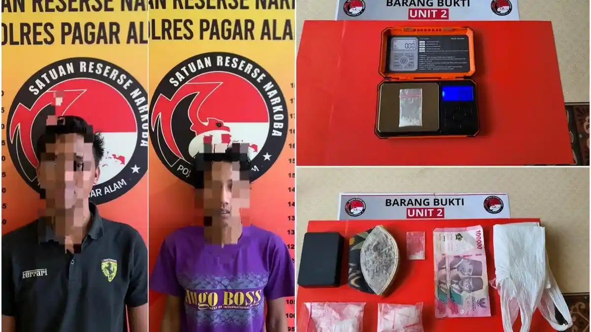 2 Pemuda di Pagar Alam Ditangkap usai Jadi Pengedar Narkoba, Ditemukan Paket Sabu - Tribunsumsel.com
